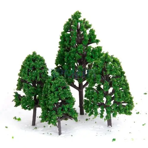 52pcs Architecture Scenery Model Trees Train Railroad Landscape HO OO Scale