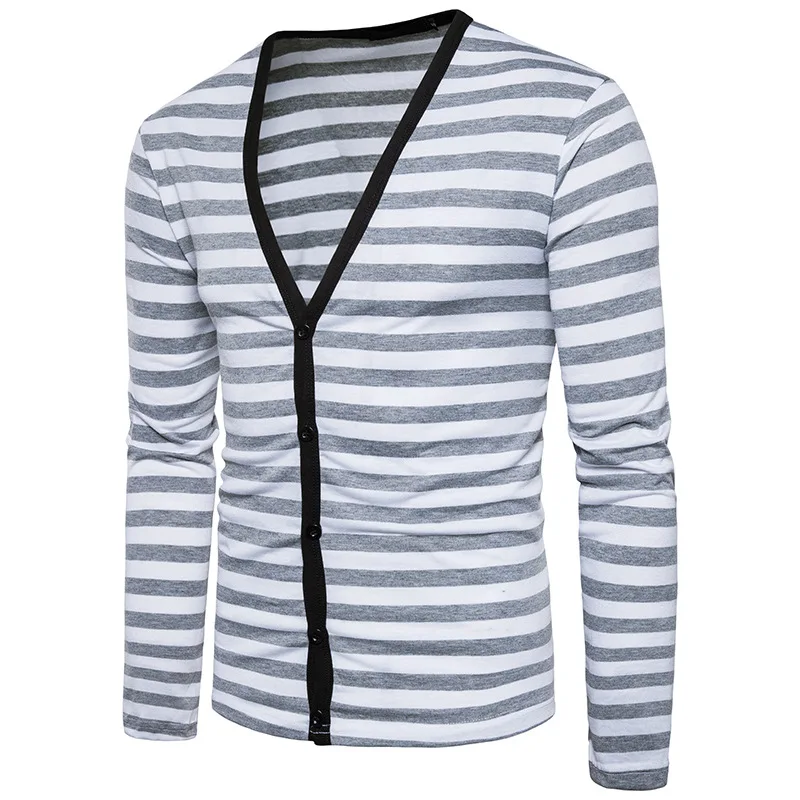 Mens Sweater Retro Striped Knitwear Jumper Sweaters