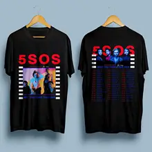 Новинка, 5 секунд лета, 5SOS Meet You There Tour Dates, футболка, Размеры S-3XL, футболки, повседневная брендовая одежда из хлопка