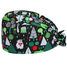 Мужские и wo мужские хирургические шапки с модным принтом для медсестры, стоматологический салон, рабочие шапки из меха