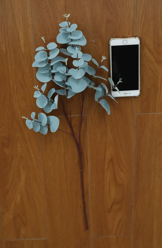 Искусственные синие листья эвкалипта ветка искусственная трава настольная растение домашний магазин свадебные цветочные композиции