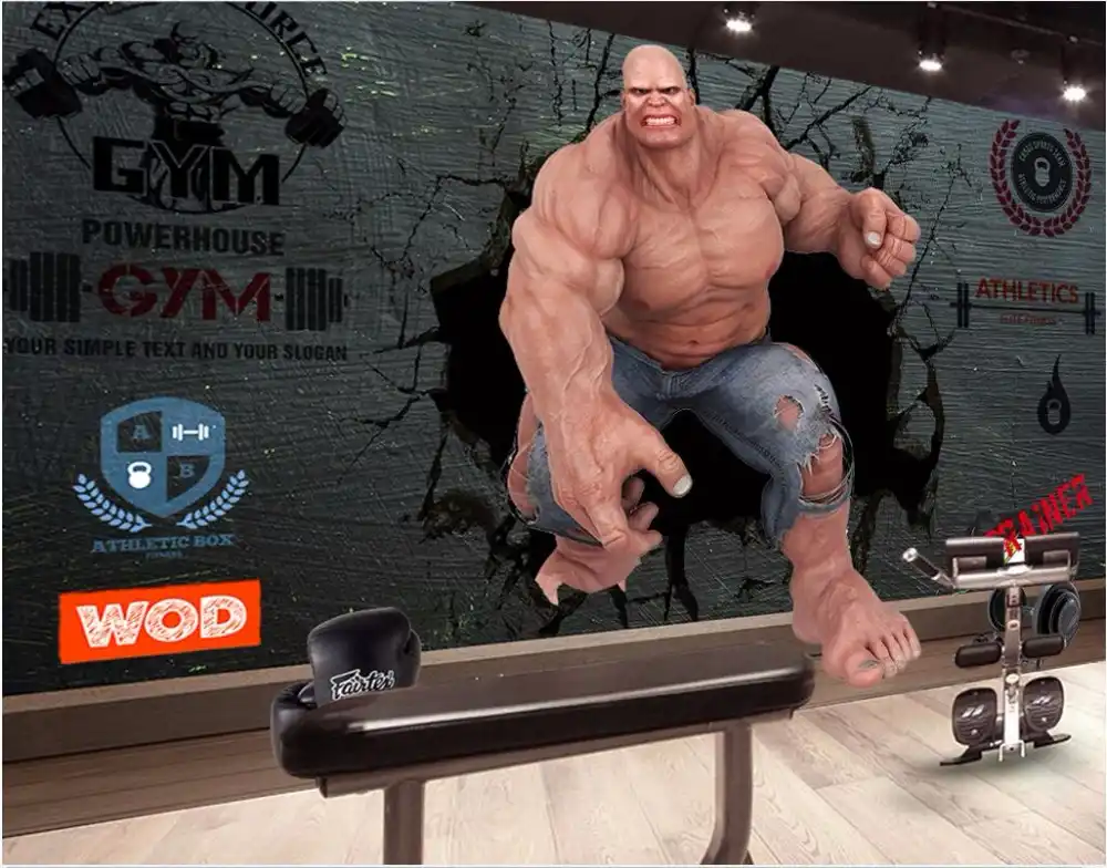 カスタム壁画写真3d壁紙画像ジム筋肉男性の巨大な装飾絵画3d壁壁画壁紙用リビングルーム壁3 D Photo 3d Wallpaper Wallpapers For Living Room3d Wall Murals Wallpaper Aliexpress