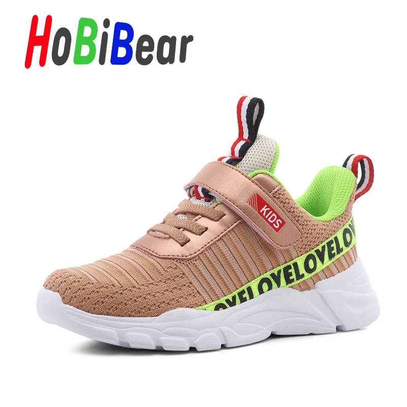 

New Cool Youth Boy Casual Shoes knitting Kids Flats Sneakers Luxury Brand Children Walking Shoe Black Gold Boys Casual Sneakers
