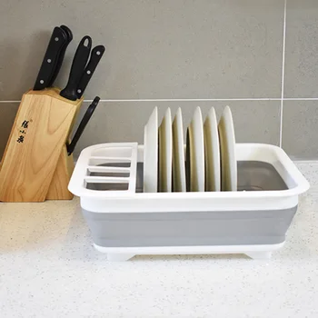 

Foldable Kitchen Drain Dish Rack Holder Collapsible Dish Chopsticks Cutlery Storage Box Place Dish Bracket Kitchen Organizer