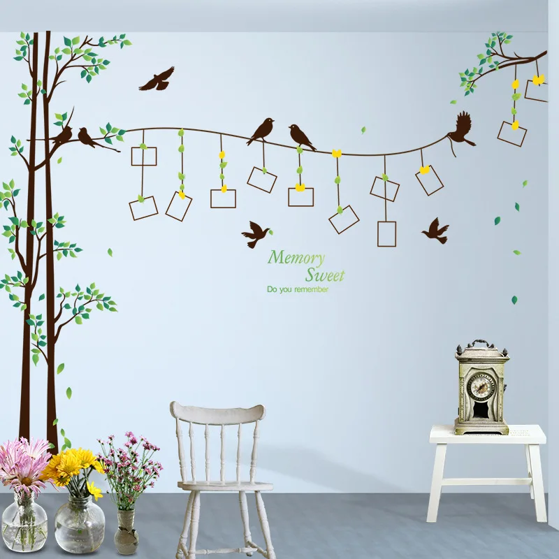 

3D DIY Photo Tree PVC Wall Decals/Adhesive Family Wall Stickers Art Home Decoration Tree Birds Wall Sticker Decor