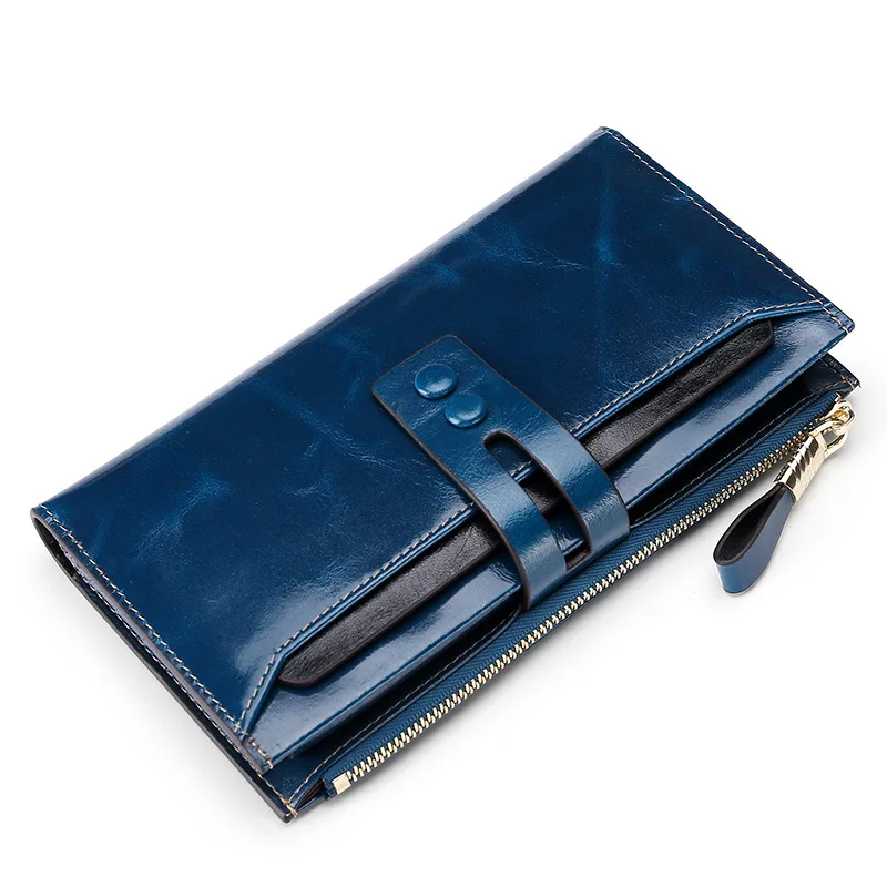 

Brand 2019 Women Wallets Genuine Leather High Quality Long Clutch Bag Cowhide Leather Wallet Women Luxury Blue Red Female Purse