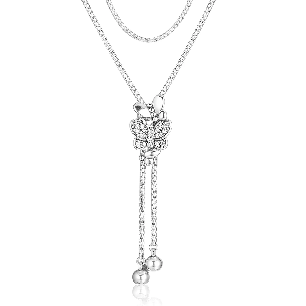 

CKK Necklaces Dazzling & Dancing Butterflies Necklace 925 Sterling Silver collares collar gargantilla collares de moda 2019