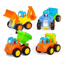 Дети Детские машинки нажмите и перейдите игрушка грузовых автомобилей комплект самосвал Бетономешалка бульдозер трактор раннего