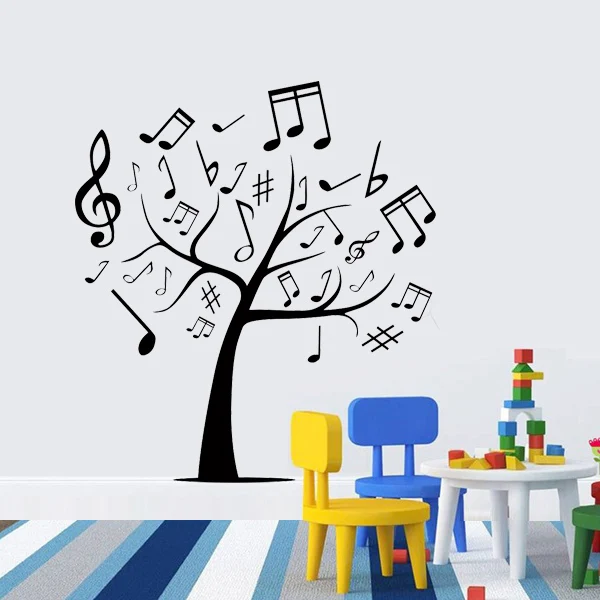 Music Tree Wall Stickers living room decoration wall art Wall Say Quote Word Lettering Mural Art
