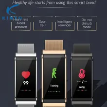 Мониторинга сердечного ритма умный группа шагомер Фитнес трекер Браслет IP67 водонепроницаемый сообщение push вызовы отказать смарт-браслет