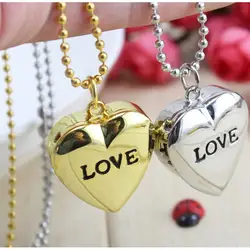 Новый Любовь Сердце Золото Серебро цепочки и ожерелья цепь Карманный Брелок часы цепочки и ожерелья с цепочкой качество подарок Montres коль
