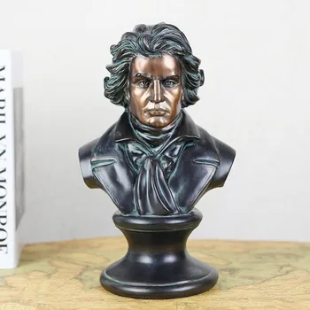 

Beethoven Statue Musician Bust Head Portrait Conductor Art Sculpture Resin Home Decoration Accessories For Living Room R202
