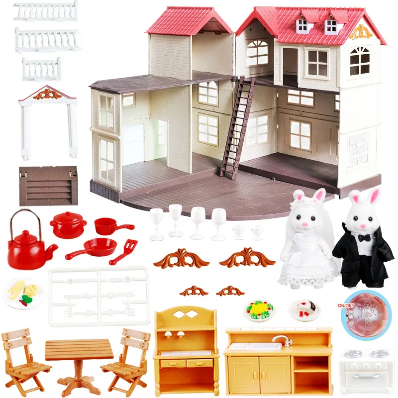 1:12 البيانو الجدول أثاث مصغر مجموعات ألعاب أطفال فيلا الأثاث حديقة دعوى ل Sylvanianed الأسر دمية أريكة