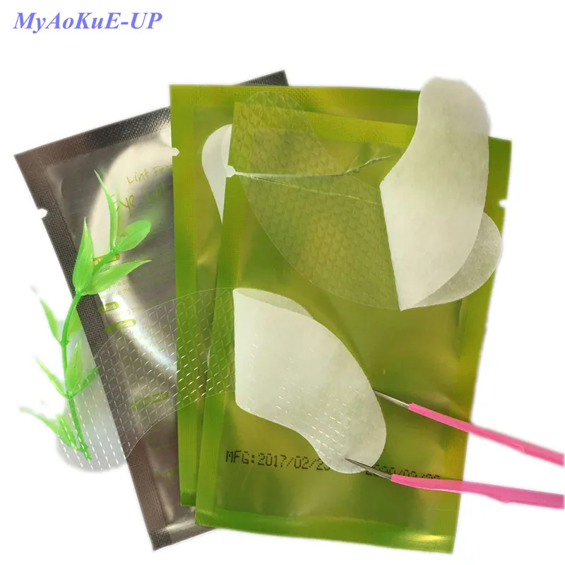 

50 Pairs Wholesale Green Color Gird Style Thin Pads Cosmetic Tools Makeup Eye Pads For Eyelash Extension Eyelashes Patches
