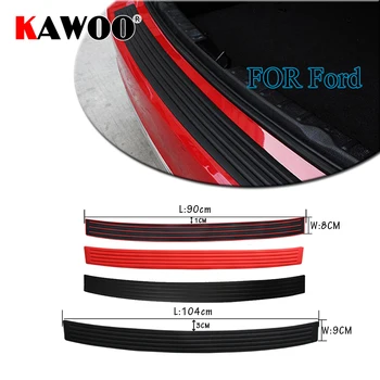 

KAWOO For Ford Focus 3 4/Mondeo/Fiesta/Ecosport/Edge B-MAX Rubber Rear Guard Bumper Protect Trim Cover Sill Mat Pad Car Styling