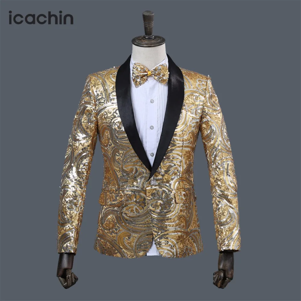 Blazer Masculino Men Blazer Sequin Concert Jacket Stage Costume Homme Christmas Blazer Men Blazer Hombre