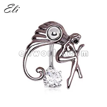 

Wholesale 10pcs/lot fashion Angel Belly Rings Women body piercing jewelery Accessories 16G Surgical Steel Free Shipping