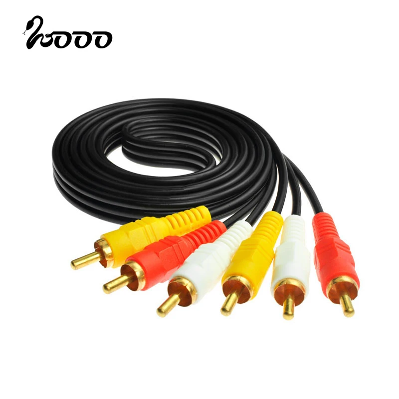 3RCA Male to 3 RCA Male Composite Audio Video AV Cable Plug 3X RCA