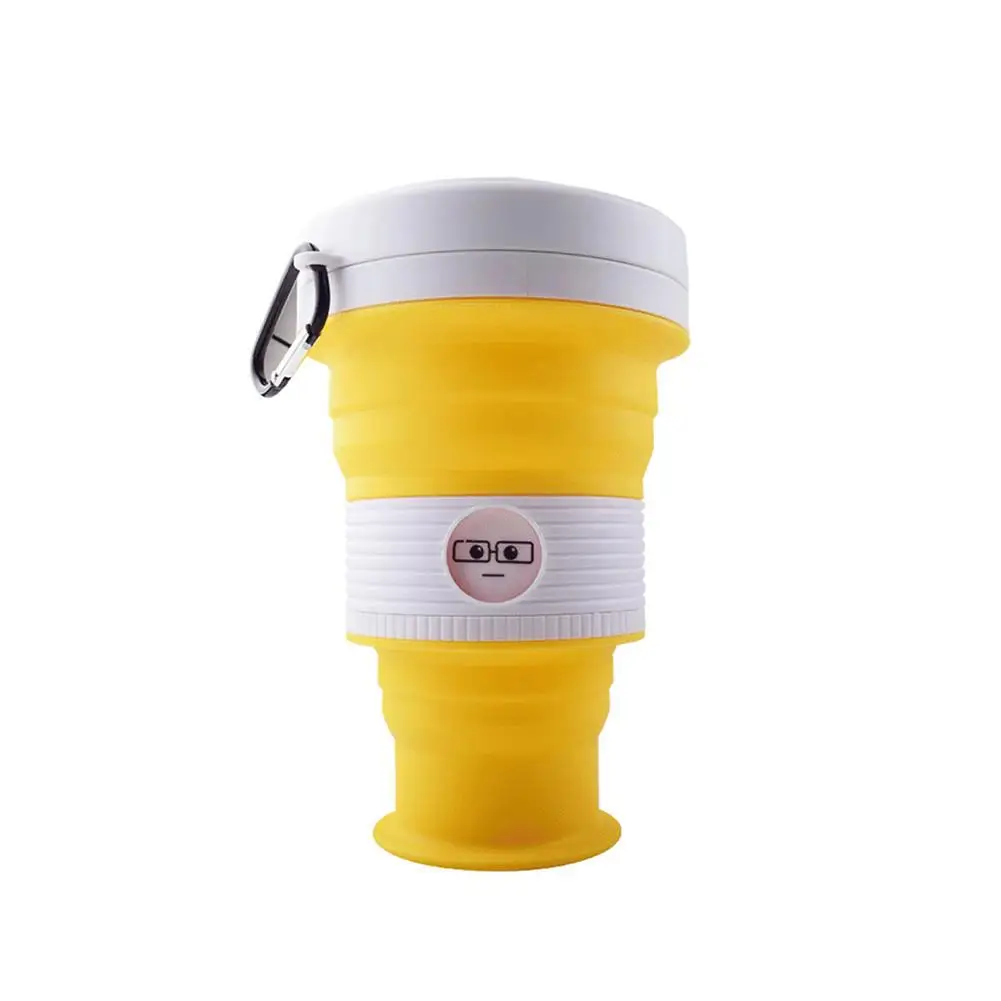 Силиконовая кружка 550 мл Милая инновационная вращающаяся Портативная Складная чашка для путешествий, кемпинга, туризма, офиса - Цвет: Yellow