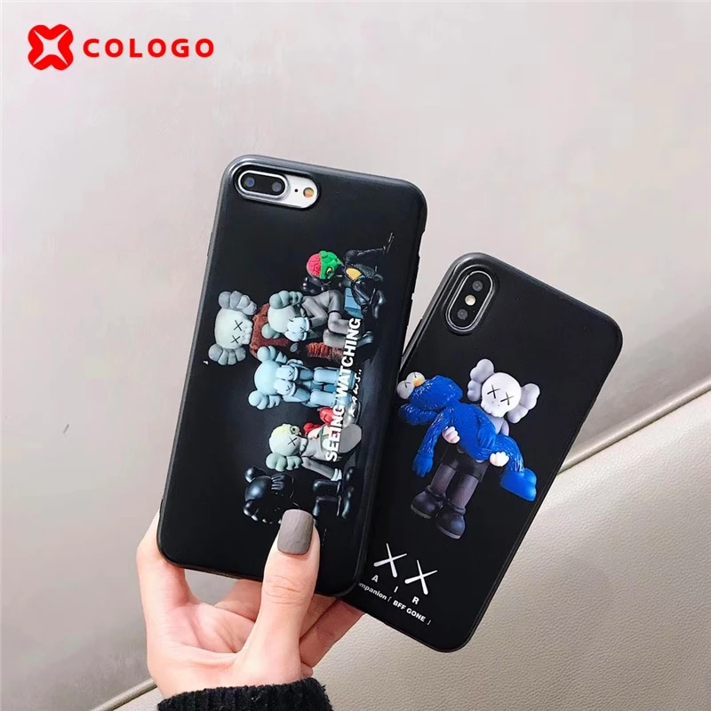 

New beautiful Tide brand Kaws XX Phone Cover Case For iPhone 7 6 6s 8 Plus X 10 XR XS MAX anti-slip soft silicon Phone Case capa