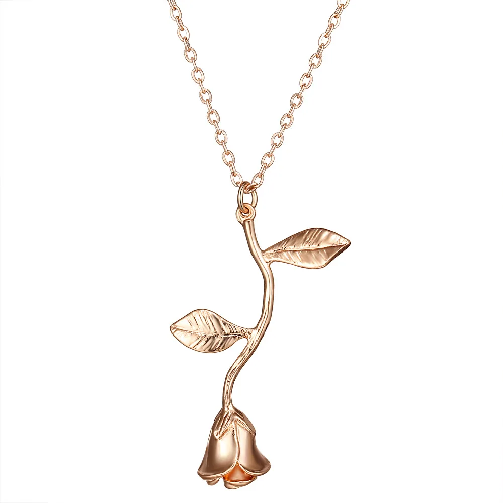 Ожерелье женское Bijoux Femme Collier розовое золото ожерелье с цветком розы|Ожерелья