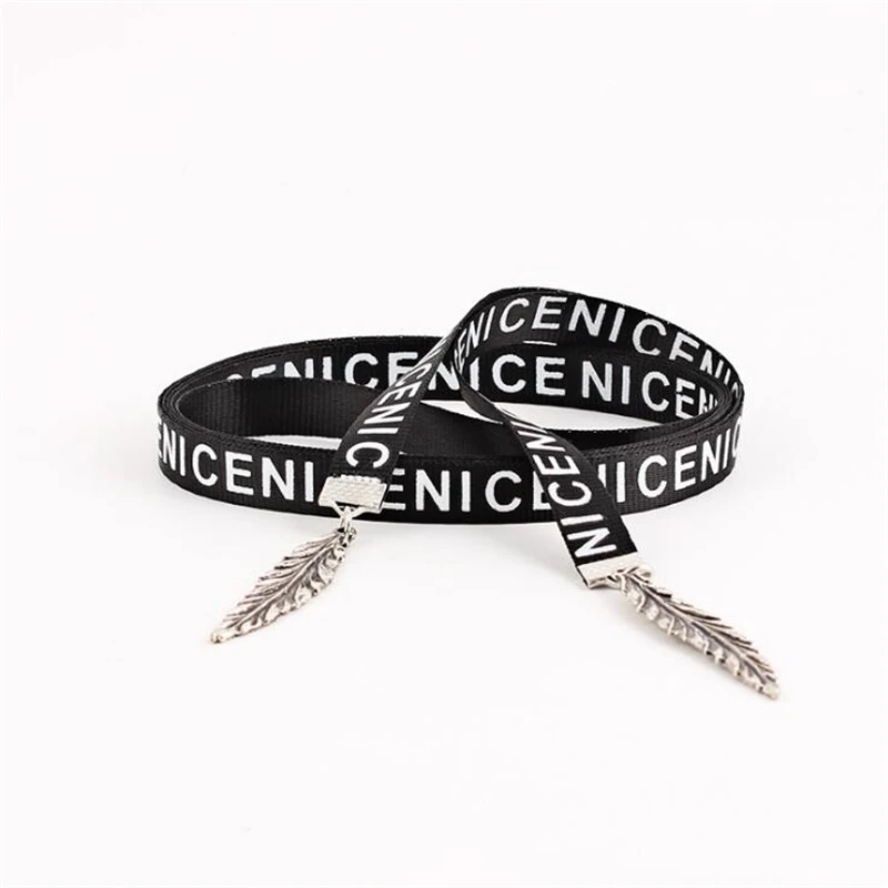 

Fashion Popular Personality English alphabet canvas belt female Wild dress waist chain Knotted super long thin belt women belt