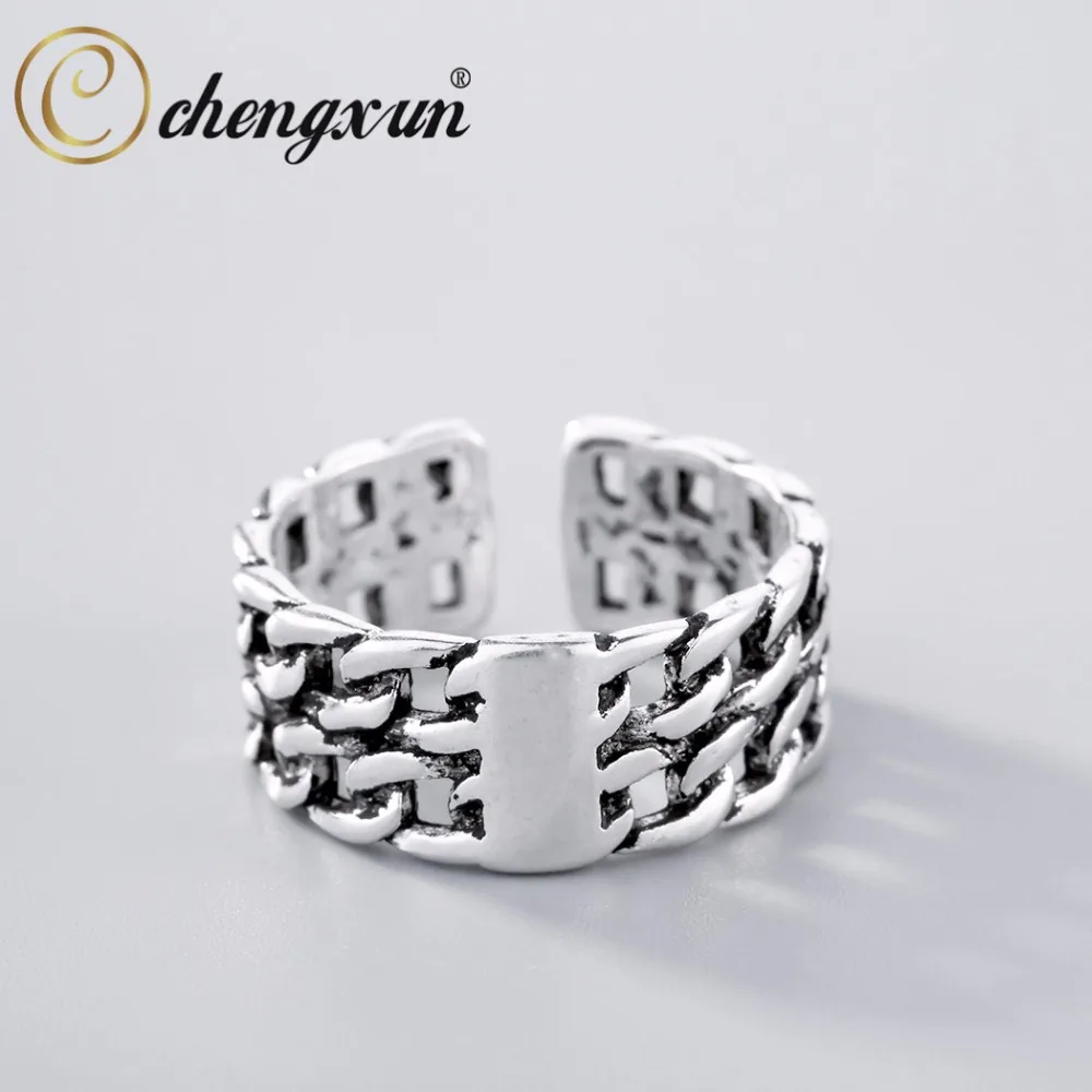 

CHENGXUN Open Rings Men Punk Style Adjustable Thick Ring New Year Gift Jewelry for Men Ring