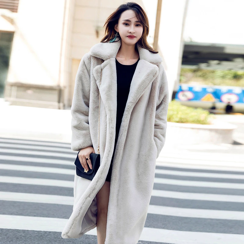 Women Winter Faux Fur Long Coat Thick Warm Hooded Imitation Mink Jacket Overcoat Women Winter Faux Fur Long Coat Thick Warm Hooded Imitation Mink Jacket Overcoat