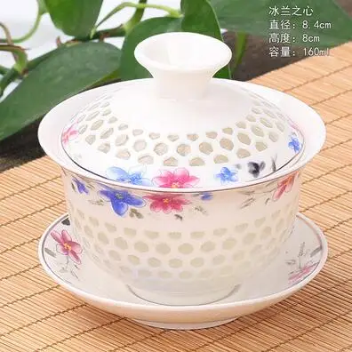 Ручная роспись богатая рыба керамический фарфор Gaiwan китайский чайный набор кунг-фу ручной работы чайная посуда Tureen Sancai чайная чашка пуэр чайник - Цвет: 160ml