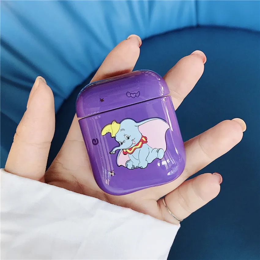 Cute Cartoon Dumbo Winnie Pooh Bear Earphone Hard Case Cover For Apple Airpods 1 2 Wireless Wired Charging box Accessories bag