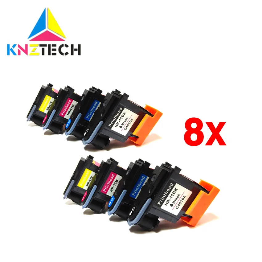 8x совместимый с hp11 печатающая головка C4810A C4811A C4812A C4813A для 11 дизайнов 70 100 110 111 120 500