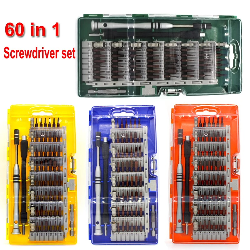 60 в 1 Прецизионная отвертка набор S2 сплав Сталь сверла вал разборки отвертка с магнитным Repair Tool Kit
