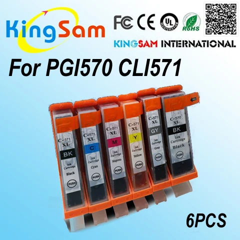 

6 color PGI570 CLI571 PGI-570BK CLI-571 compatible ink cartridge full ink for canon PIXMA MG7750 MG7751 MG7752 MG7753 printer