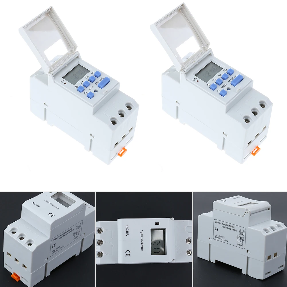 

Electronic Switch Weekly Programmable Digital Switch Relay Timer Controller Programmable Timer Switch Relay Contro 220-240V AC