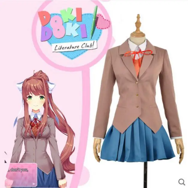 Novedan Sayori Yuri Natsuki Monika Cosplay Costume Doki Literature Club School Uniform Anime Halloween Costumes For Women -Zentai shop online HTB17zBRai6guuRjy0Fmq6y0DXXaq.jpg