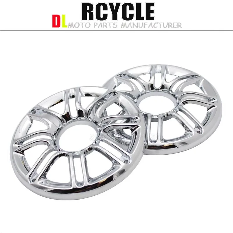 Chrome ABS 3D Round Rear Speaker Grill Cover For Harley Davidson Touring Glide in Covers