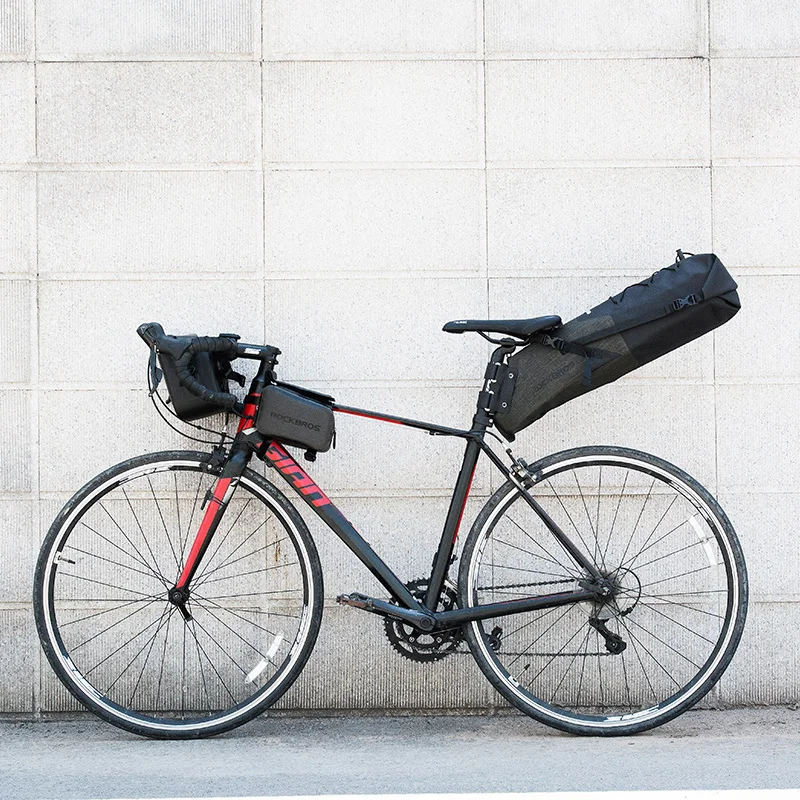 ROCKBROS Водонепроницаемая велосипедная седельная сумка Светоотражающая Большая вместительная Складная задняя Сумка для велоспорта MTB Trunk Pannier рюкзак