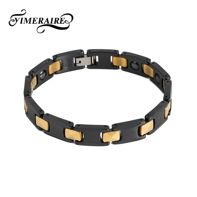 Керамика металл унисекс браслет для женщин мужчин Магнитная Германий здоровья энергии браслеты черный, белый цвет золото Цвет МО