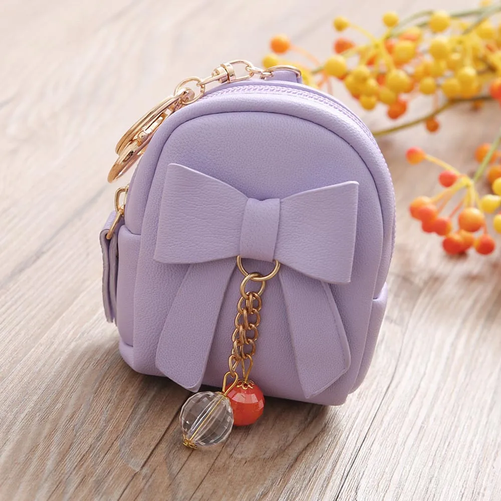 2018 Women Bow Zipper Key Bag Short Wallet Coin Purse Woman Female Cards ID Kyes Bags Monederos Para Monedas #C | Багаж и сумки