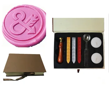 

Vintage Fancy Ampersand And Arrow Custom Picture Wedding Invitation Wax Seal Sealing Stamp Sticks Melting Spoon gift Box Set