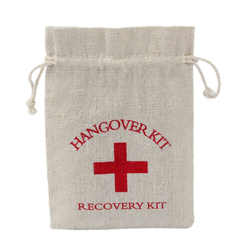 2pcs Hangover Kit Wedding Souvenirs Holder Cotton Bag Gift First Aid