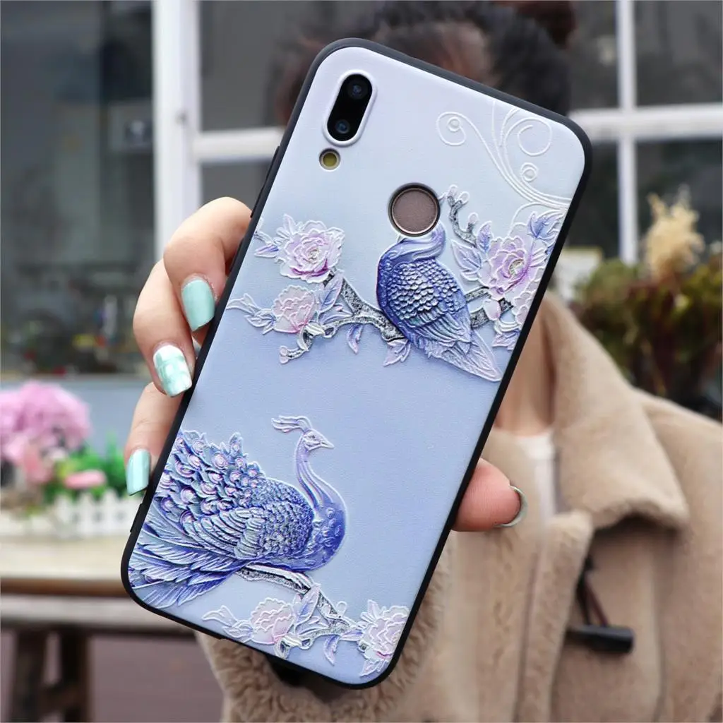 Чехол с 3D тисненым цветком для Huawei Nova 2i 3 3i Honor 8X 7A Pro P smart 2019 P30 P20 P8 P9 P10 Mate 10 20 Lite Mini