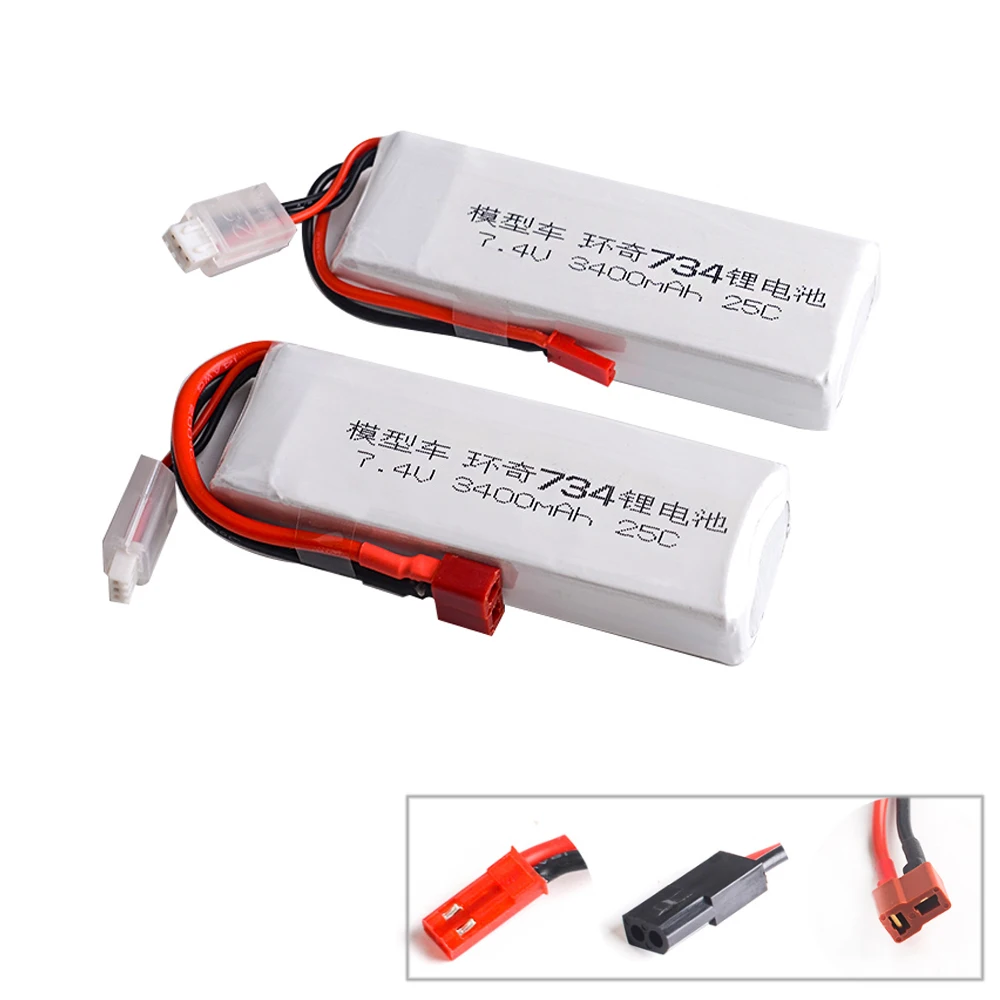 

Upgrade 7.4V 3400MAH 25C 2S li-po battery for HuanQi 734A/SUBO BG1513 1:16 RC car/Boat