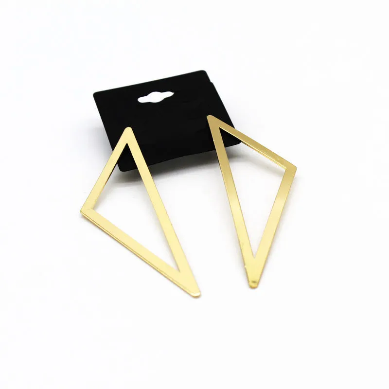 

Fashion Big Triangle Earrings for Women Simple Gold Color Alloy Metal Geometric Stud Earrings Brincos Jewelry Gifts
