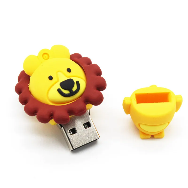 Animal pig lion pendrive 8 ГБ 16 32 usb флеш накопитель милый U disk|USB флэш-накопители| |