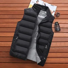 Chaqueta de marca para hombre, chaleco informal de otoño, cálido, sin mangas, de talla grande