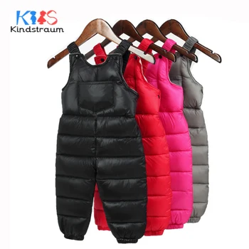 

Kindstraum Baby Down Rompers for Russia Winter Toddler Kids Warm Overall Trousers Duck Down Boys Girls Jumpsuit Waterproof,MC888