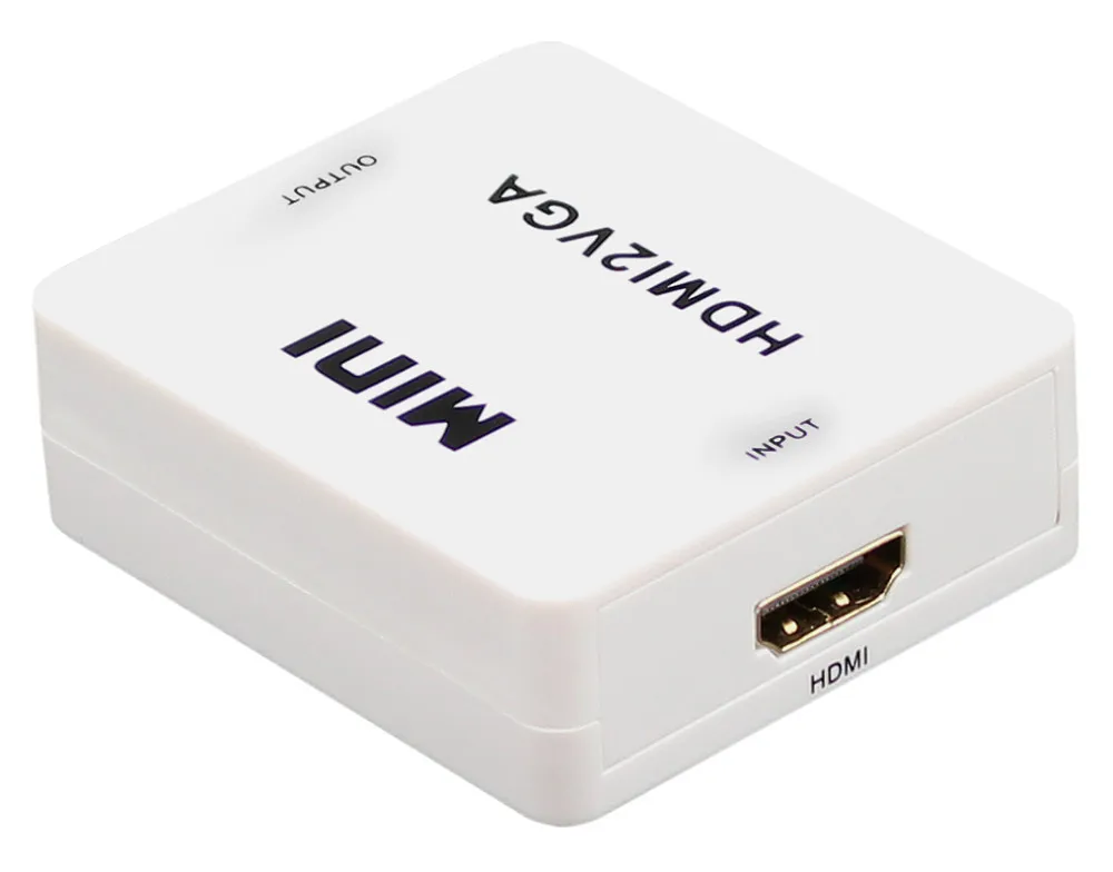 Оптовая продажа мини HD аудио и видео конвертер HDMI to VGA + аудио адаптер 1080 P HDMI2VGA для портативных ПК к HDTV проектору