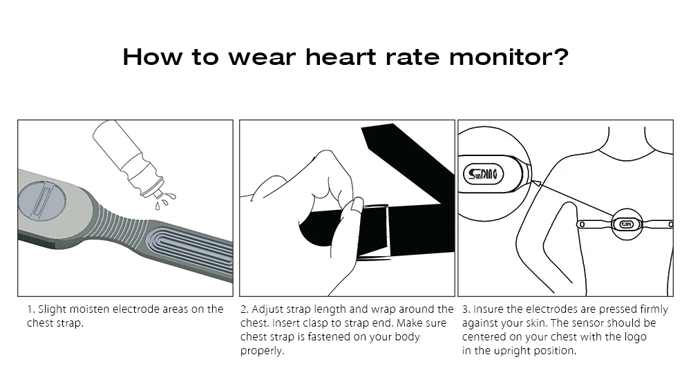 SunDing Outdoor Heart Rate Monitor Chest Strap Bluetooth 4.0 Wireless Band
