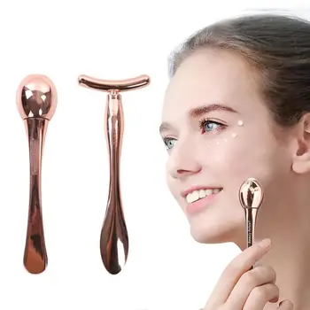 

2 Sets Of Eye Massage Instruments Eye Massage Stick T-type Massager Champagne Gold Beauty Massage Tool Relieve Eye Fatigue
